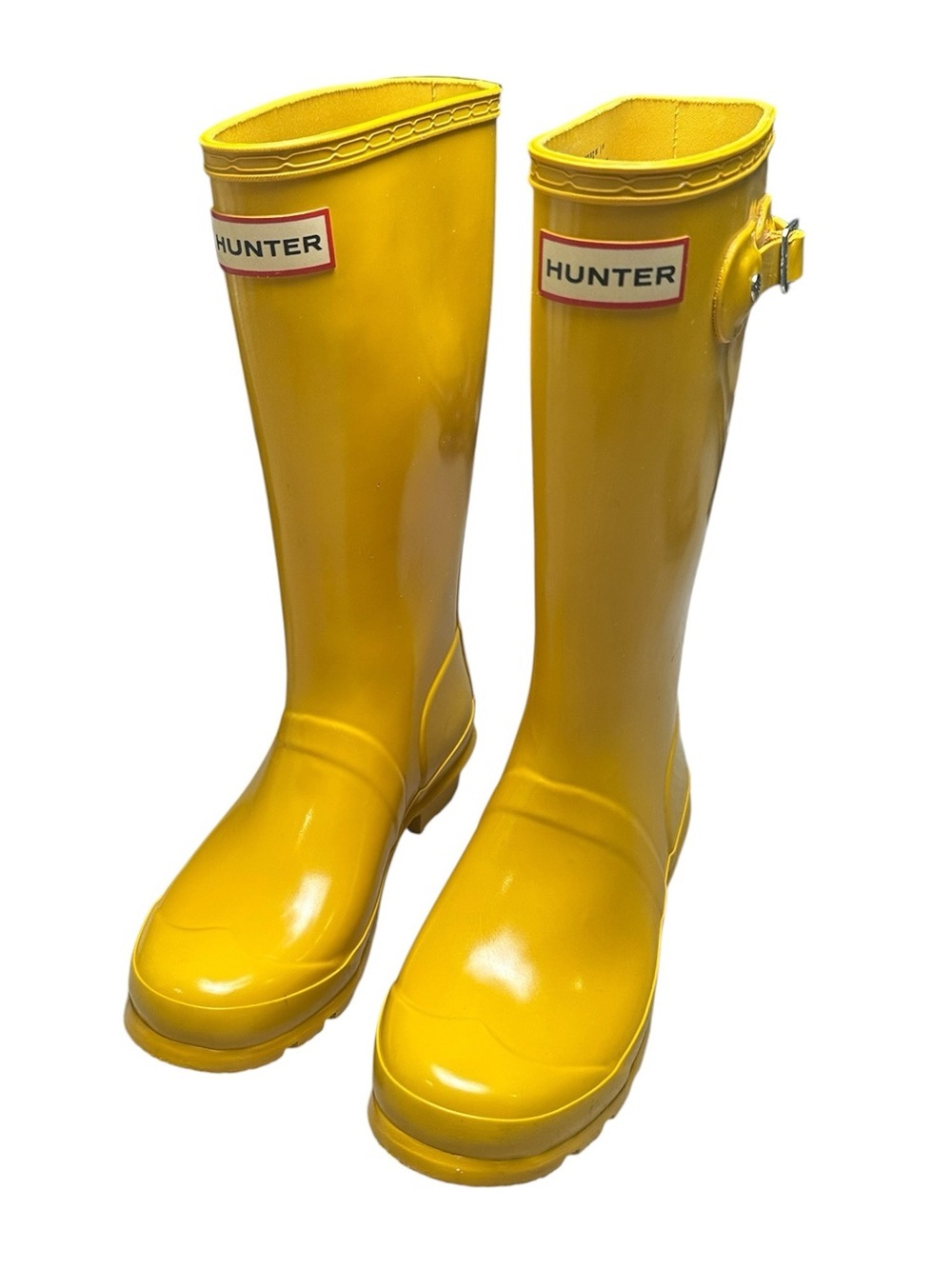 Hunter Kids Size 2B/3G Original Tall Glossy Yellow Rubber Rain Boots